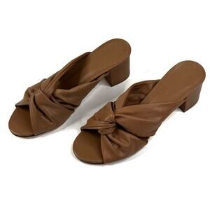 Rebecca Allen The Twist Sandal Nude III Tan Leather Womens 9.5M (Fits Like 9)